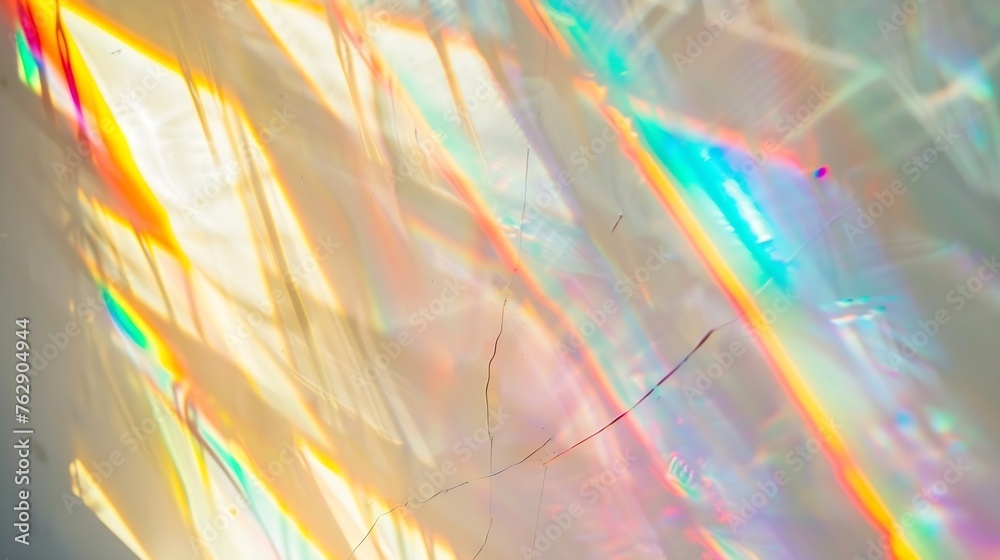 Poster blurred rainbow light refraction texture overlay effect for photo and mockups organic drop diagonal 