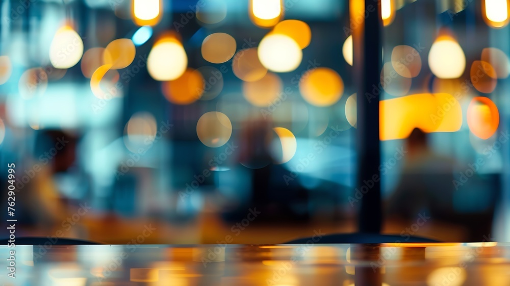 Leinwandbilder Businessmen blur in the workplace or work space of table work in office with computer or shallow depth of focus of abstract background : Generative AI