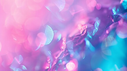 Holographic Unicorn Gradient Trendy neon pink purple very peri blue teal colors soft blurred background : Generative AI