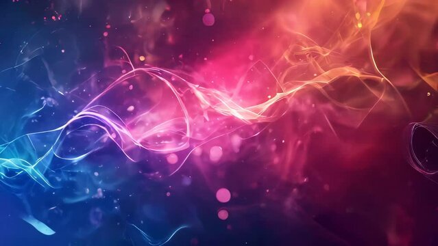 Abstract background with glowing lines and bokeh effect. Vector illustration.
