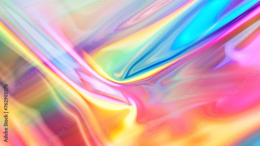 Poster abstract blur holographic rainbow foil iridescent background : generative ai