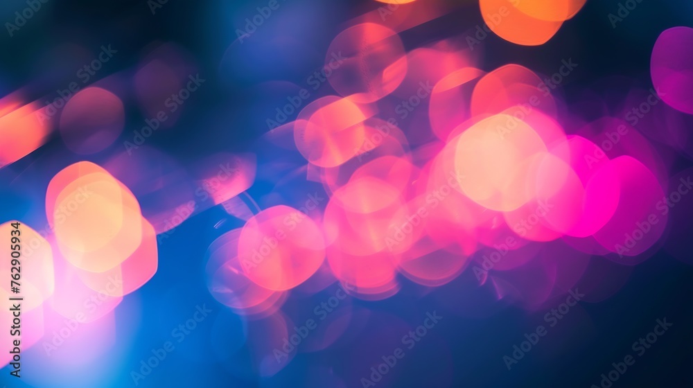 Poster blur glow overlay neon light flare futuristic glare defocused fluorescent navy blue pink orange colo