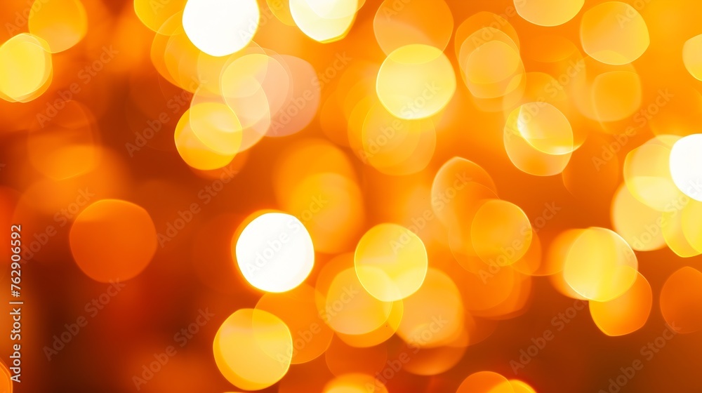 Poster Blurred orange bokeh background Blur abstract background of urban light Warm light with beautiful pattern of round bokeh Orange light in the night Street lamp blurred lights in the cit : Generative AI