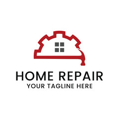 home repair logo with modern premium concept and hammer element