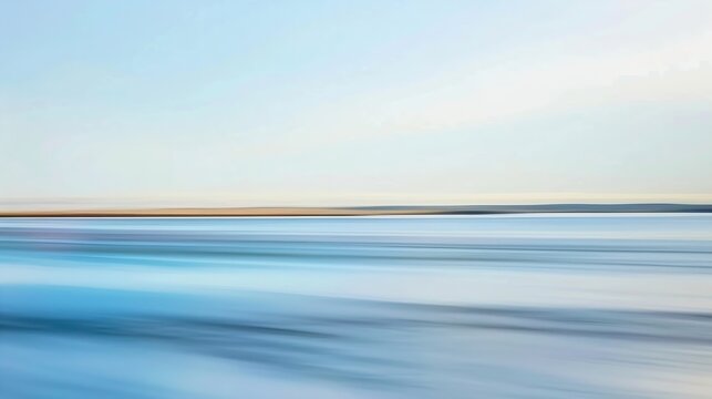 Impressionistic image of the shoreline of hudson bay taken by panning with a slow shutter speed along the horizon line churchill manitoba canada : Generative AI
