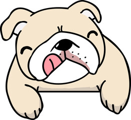 Cute Cartoon Bulldog Head Character
