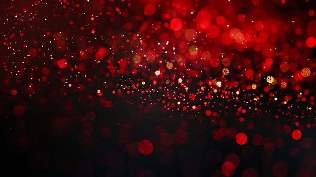 Red bokeh of lights on black background : Generative AI - Powered by Adobe