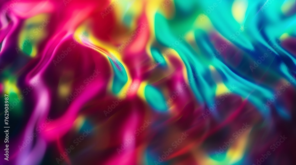 Leinwandbilder Abstract trendy neon blurred gradient overflow waves grainy background texture Colorful digital Grain Texture overlay Lofi multicolor vintage retro design Vibrant Texture Wallpaper : Generative AI