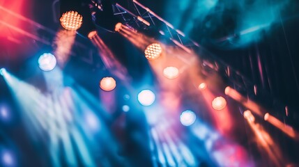Texture blur and defocus background for design Stage light at a concert show Artists perform on...