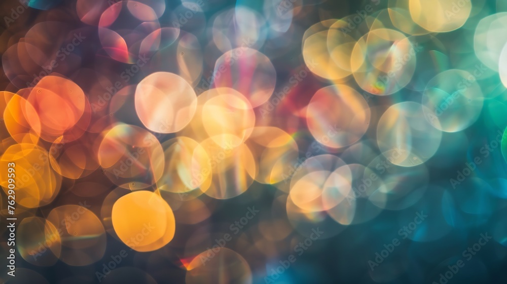 Poster Blurred refraction light bokeh or organic flare overlay effect : Generative AI