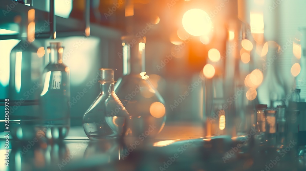 Poster blurred background of scientific research laboratory : generative ai