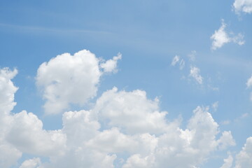 Naklejka na ściany i meble blue sky with cloud. natural background with copy space.