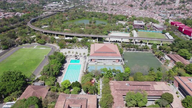 Drone Shot, University of Antioquia Campus in Medellin, Colombia