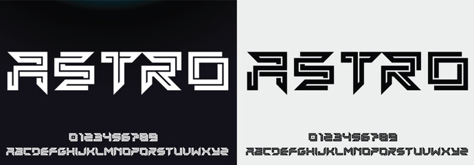 Abstain Abstract Quality font alphabet. Minimal modern urban fonts for logo, brand etc. Typography typeface with small and capital alphabet and number. vector illustration