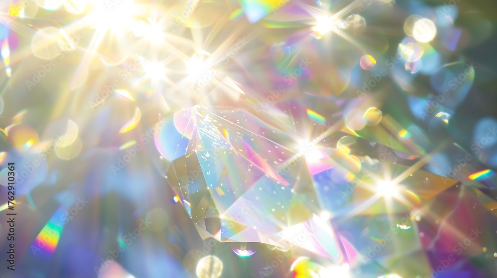 Fototapete Blurred refraction light bokeh or organic flare overlay effect : Generative AI