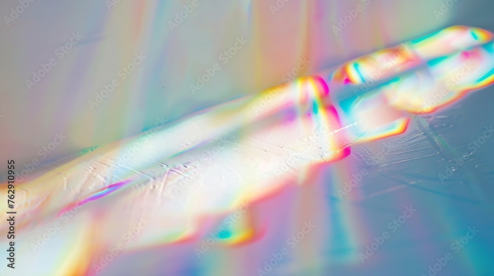 Poster blurred rainbow light refraction texture overlay effect for photo and mockups organic drop diagonal 