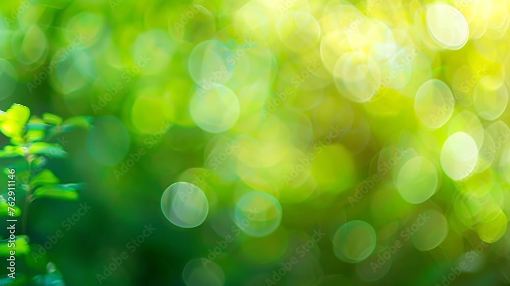 Poster abstract blur green color for backgroundblurred and defocused effect spring concept for designnature view of blurred greenery background in garden using as background naturalfresh wall : Generative AI