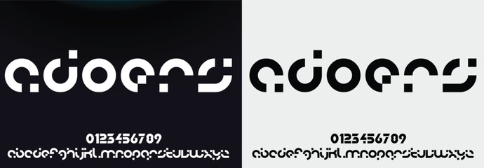 Abstract Fashion font alphabet. Minimal modern urban fonts for logo, brand, fashion, Heading etc. Typography typeface uppercase lowercase and number. vector illustration full Premium look and quality