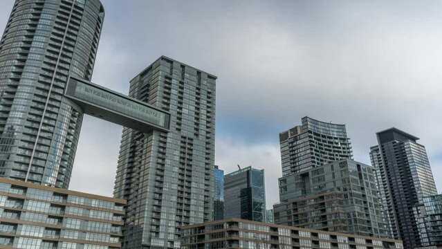 Condominiums In Downtown Toronto, Clouds Moving Time Lapse