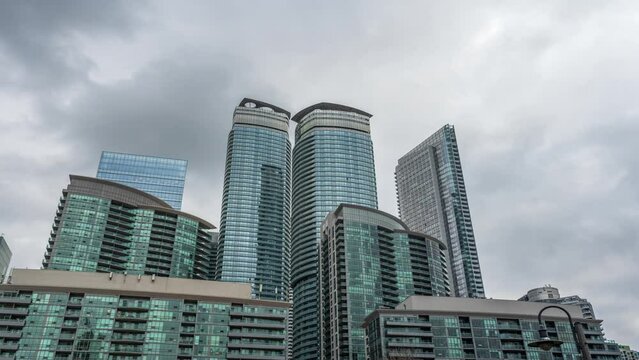 Clouds Moving Over Condos In Toronto, Timelapse