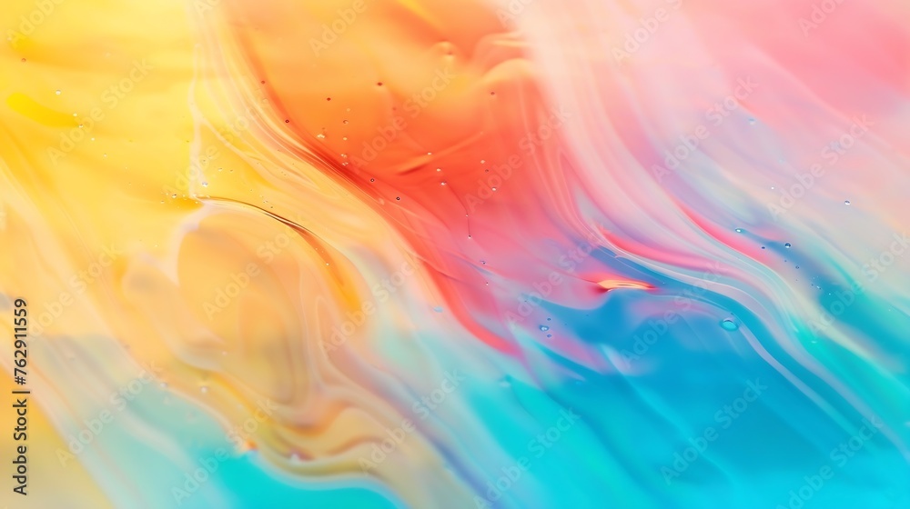 Poster Abstract Liquid paint effect blurred gradient overflow waves grainy background texture Colorful digital Grain Texture overlay Lofi effect vintage retro design Vibrant Texture Wallpaper : Generative AI
