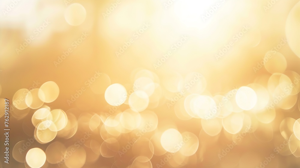 Fototapete Abstract blur soft focus soft blinking light beige horizontal copy space background : Generative AI