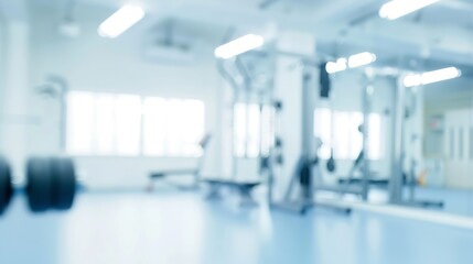blurred interior sport gym with white background : Generative AI