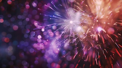 Fireworks with blur milky way background : Generative AI