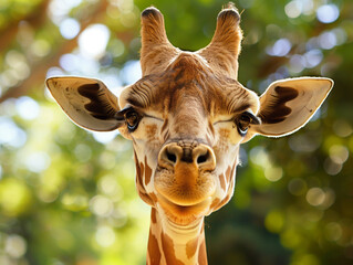 A Close Up Detailed Photo of a Giraffe's Face