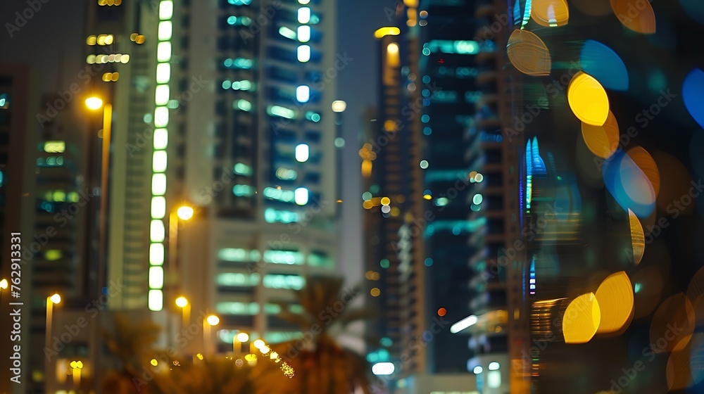 Aufkleber bokeh effects on king abdullah financial district kafd : generative ai