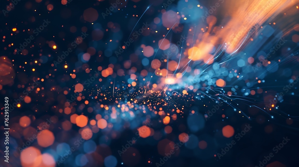 Poster light flare overlay defocused glow old film effect blur orange blue color smeared flecks texture on 