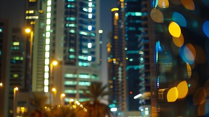 Bokeh effects on King Abdullah financial district KAFD : Generative AI