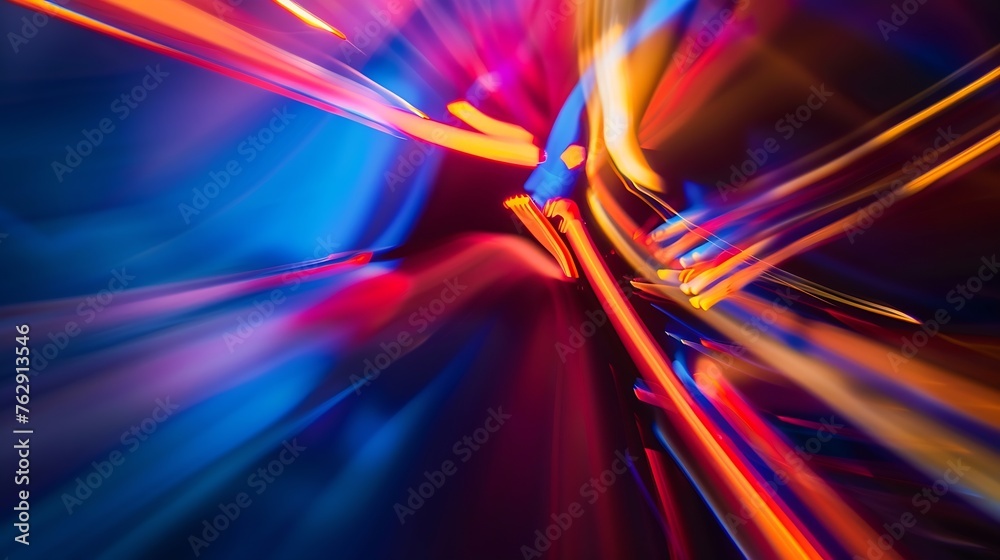 Poster abstract traces of bright light : generative ai