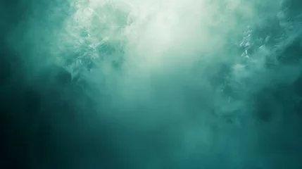Tuinposter Dark green mint sea teal jade emerald turquoise light blue abstract background Color gradient blur Rough grunge grain noise Brushed matte shimmer Metallic foil effect Design Template E : Generative AI © Generative AI