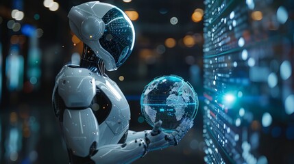 A futuristic AI concept for global finance - obrazy, fototapety, plakaty