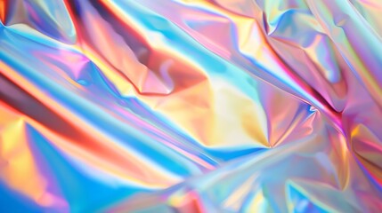Abstract blur holographic rainbow foil iridescent background : Generative AI - obrazy, fototapety, plakaty