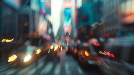 BLUR OF NEW YORK CITY RUSH ON THE STREET : Generative AI