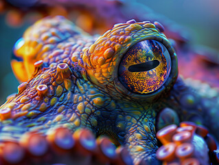 A Close Up Detailed Photo of an Octopus's Face