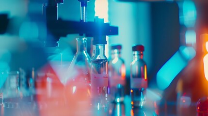 Fototapeta premium blurred background of scientific research laboratory : Generative AI