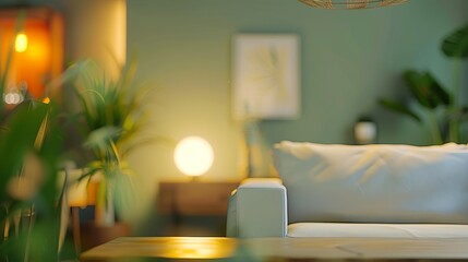 blur image of modern living room interior : Generative AI