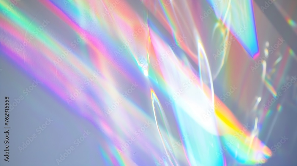 Poster blurred rainbow light refraction texture overlay effect for photo and mockups organic drop diagonal 