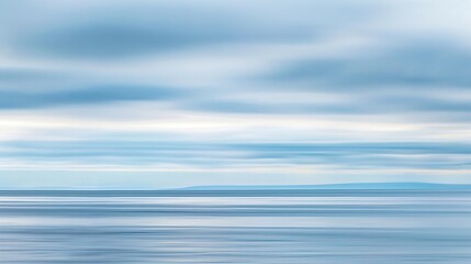 Impressionistic image of the shoreline of hudson bay taken by panning with a slow shutter speed along the horizon line churchill manitoba canada : Generative AI - obrazy, fototapety, plakaty