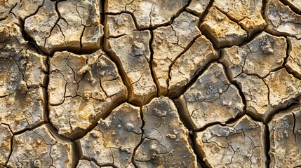 Cracked Dry Soil Texture in Arid Climate Environment