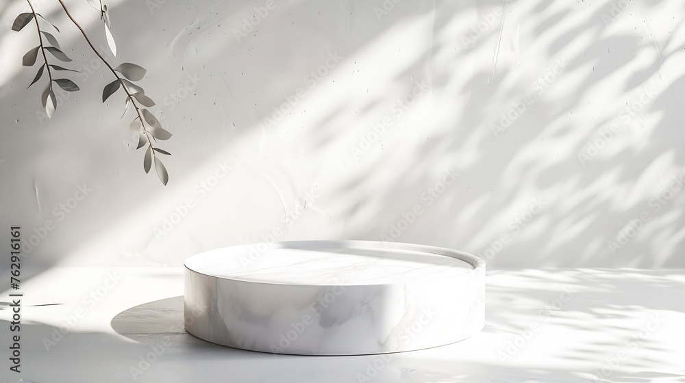 Poster granite white table bathroom for product placement in landscape layout : generative ai