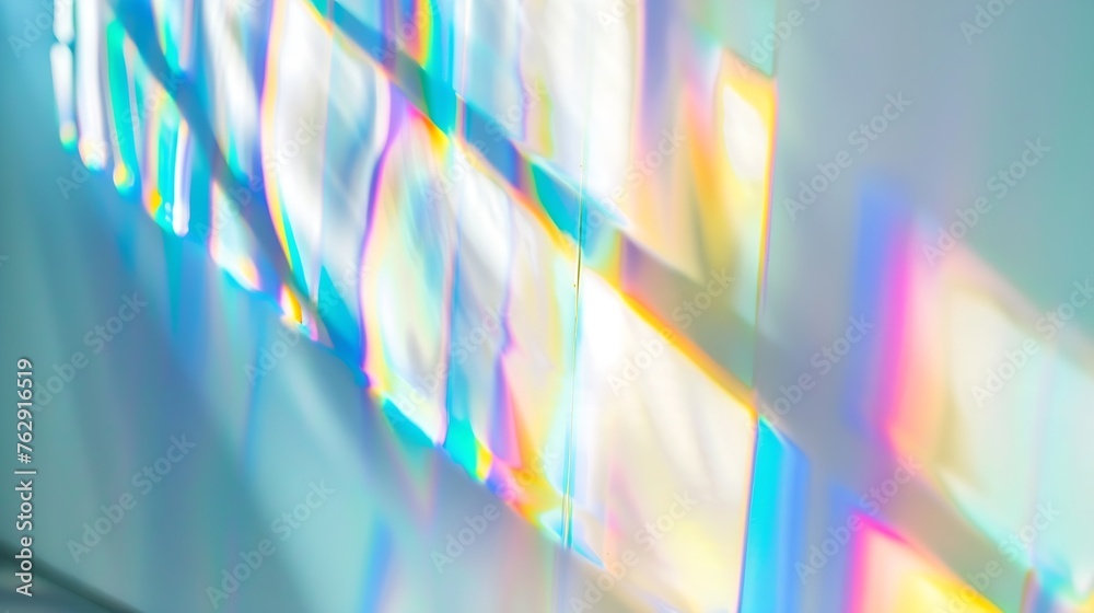Aufkleber blurred rainbow light refraction texture overlay effect for photo and mockups organic drop diagonal 