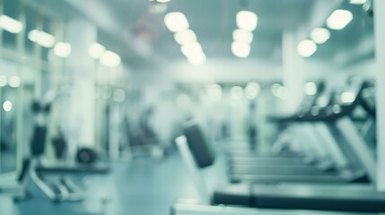blurred interior sport gym with white background : Generative AI