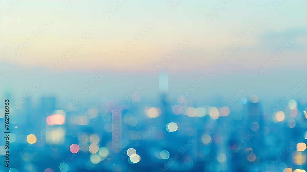 Poster blur city bokeh background blur city light : generative ai