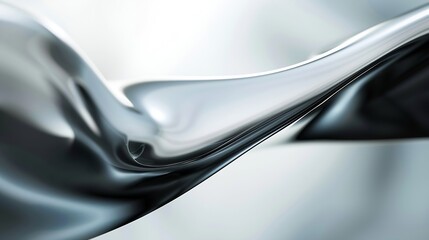 abstract blurred background with white gray and black metallic curves : Generative AI