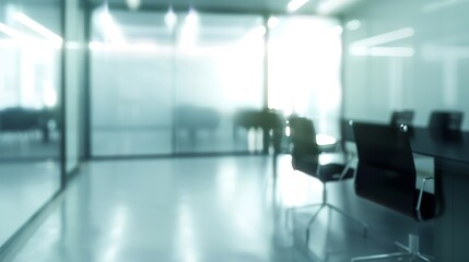 Abstract blurred office hall interior and meeting room : Generative AI - obrazy, fototapety, plakaty