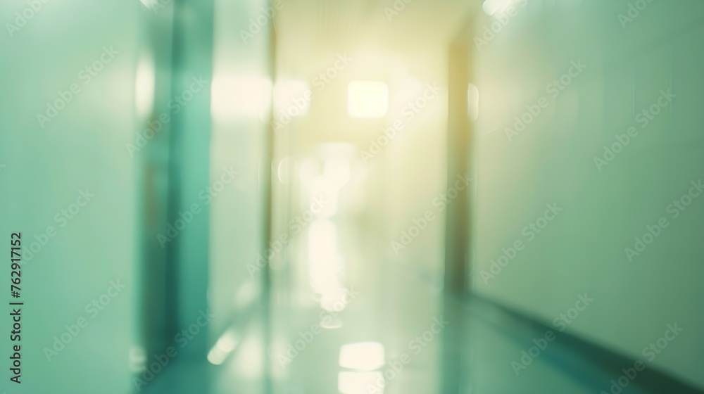 Poster blur image background of corridor in hospital or clinic image : generative ai